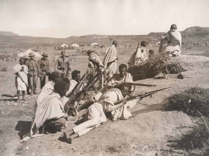 Italian and Eritrean troops after the capture of Adigrat