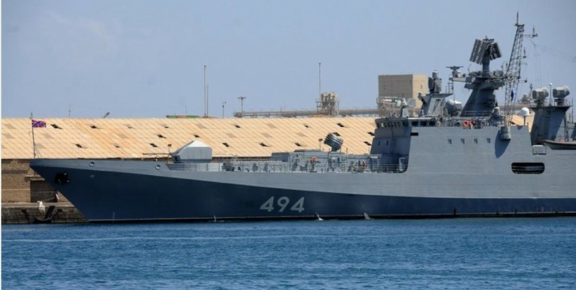 Russian Navy frigate RFS Admiral Grigorovich in Port Sudan.