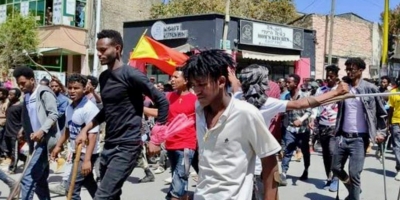 Disabled Tigrayan fighters protesting on the streets of Mekelle, March 2023